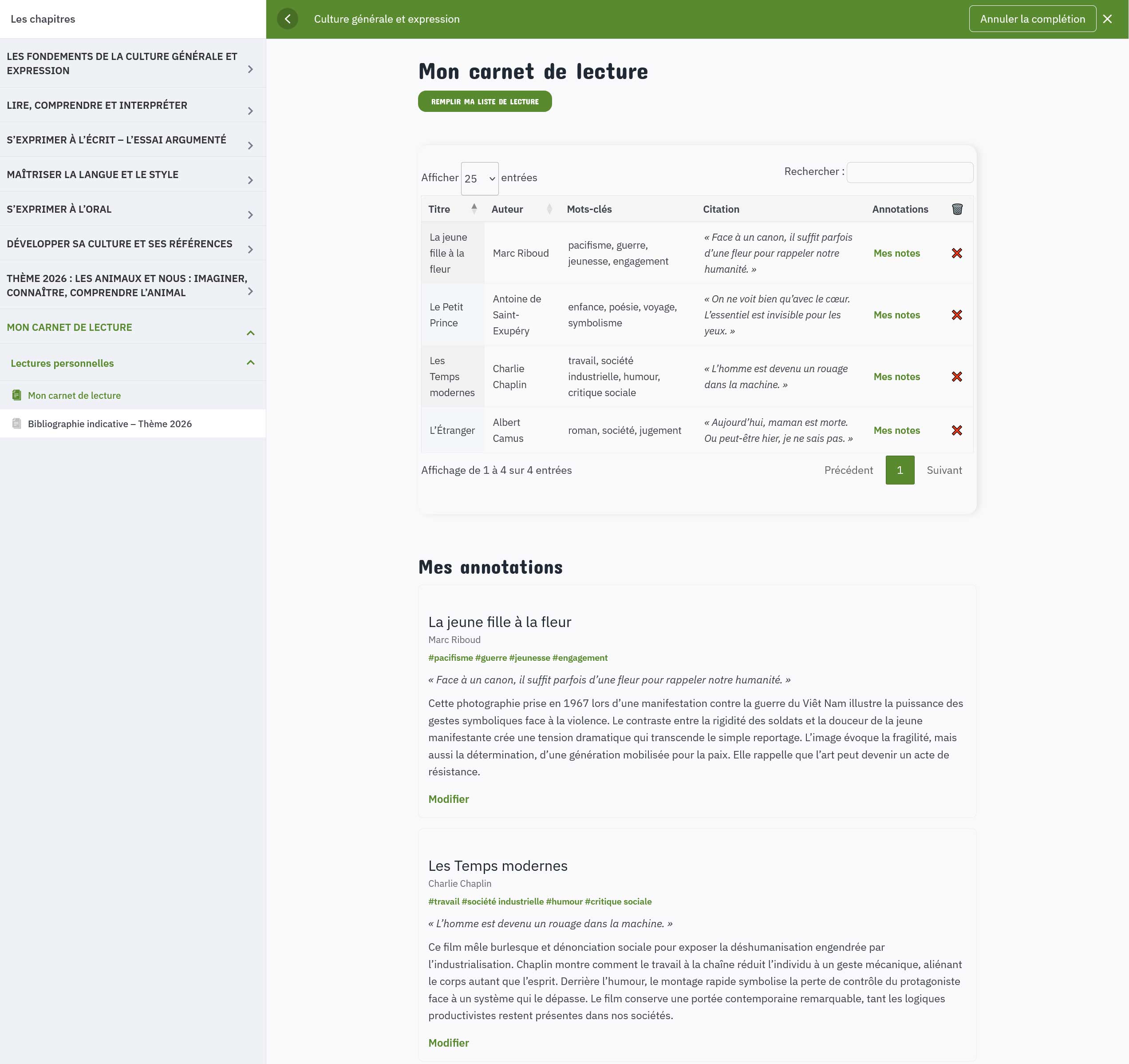Mon carnet de lecture : un outil numérique au service de la Culture générale et expression en BTS